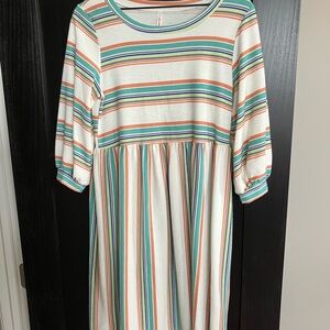 My Story Multicolor Striped Casual Dress